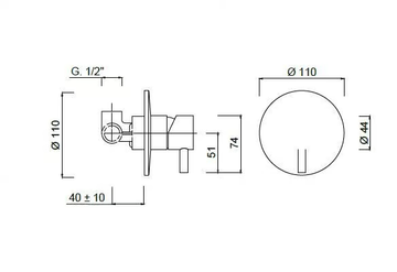 MY FUTURE - 5915 - Recessed chromed brass shower mixer by Rubinetteria Giulini - view 3